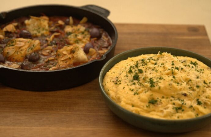 Sugestão de Páscoa: bacalhau mediterrâneo e polenta cremosa trufada